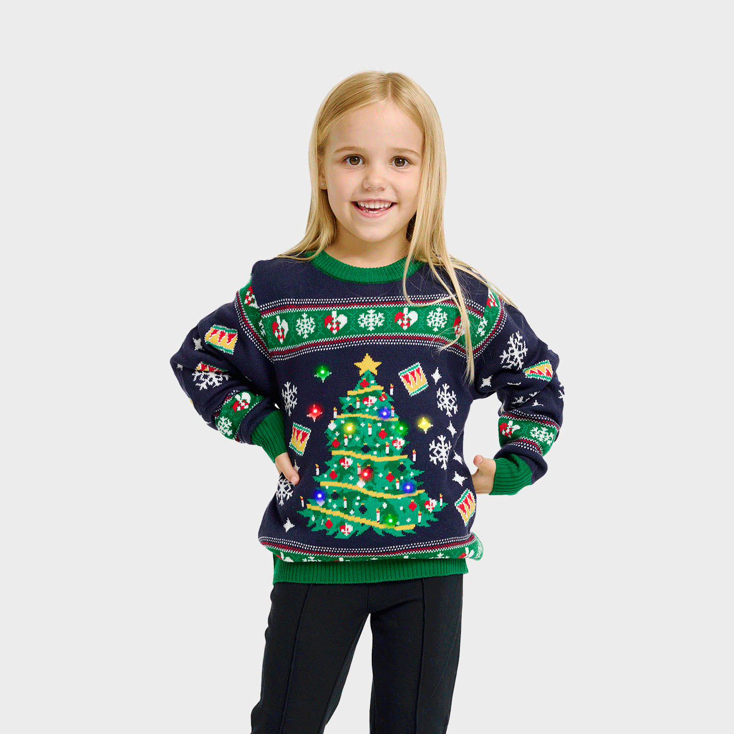 Christmas tree navy christmas sweater - child